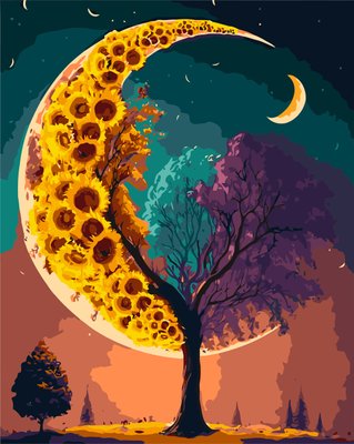 Картина за номерами Місяць у соняхах 40*50 см Орігамі LW 31880 LW31880 фото