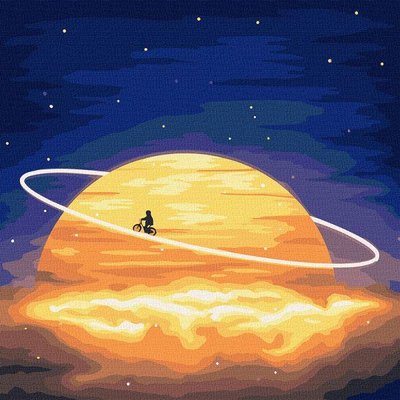 Картина за номерами Навколо Сатурну з фарбами металiк 50х50 Идейка (KHO9546) KHO9546 фото