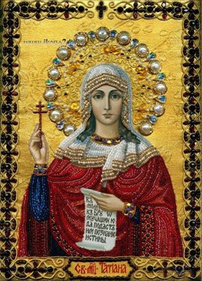 Алмазна мозаїка ікона Свята Тетяна 30*40 см з рамкою (H8650) H8650 фото