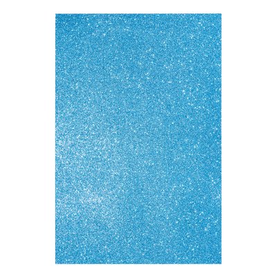 Фоамиран ЭВА голубой с глиттером с клеевым слоем 200*300 мм толщ. 17 мм 10 л. код: 742693 742693 фото