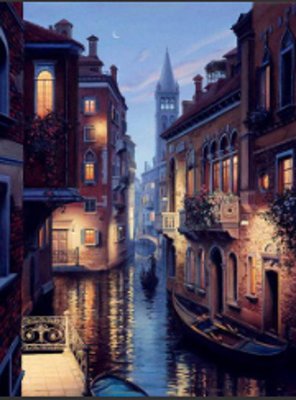 Алмазна мозаїка Вечір у Венеції 30*40 см з рамкою 41 *31*25 см (H8714) H8714 фото