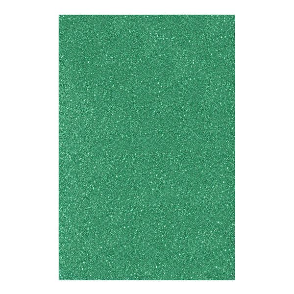 Фоамиран ЕВА яскраво-зелений з глітером з клейовим шаром 200*300 мм товщ. 17 мм 10 л. код: 742695 742695 фото