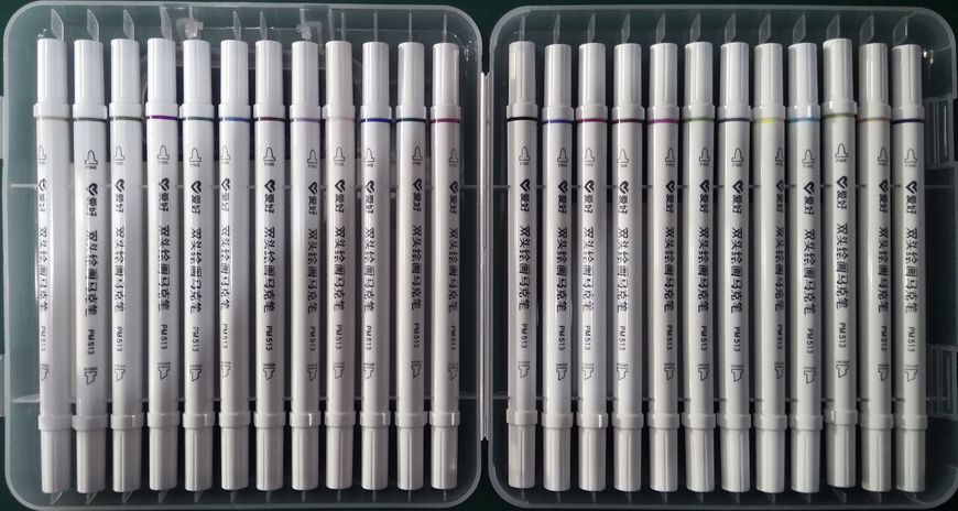 Набір скетч-маркерів для малювання двосторонніх Aihao sketchmarker slim 24 шт/уп код: PM513-24 AH-PM513-24 фото