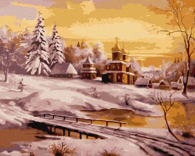 Картина за номерами Зимовий світанок Олександр Закусілов 40х50 Ідейка (KHO6313) KHO6313 фото