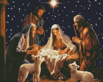 Алмазна мозаїка Таїнство Різдва з голограмними стразами art_selena_ua 40х50 Ідейка (AMO7858) AMO7858 фото