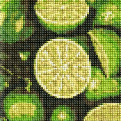 Алмазна мозаїка без підрамника - Соковитий лайм 20x20 Ідейка (AMC7708) AMC7708 фото