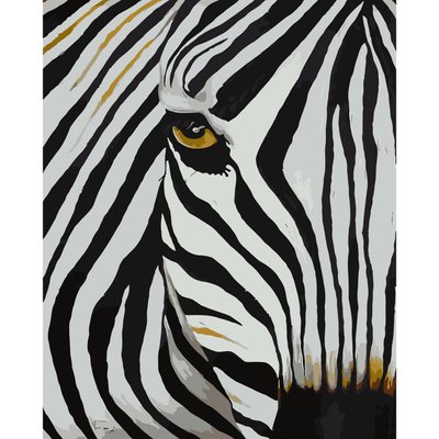 Картина за номерами Погляд зебри з лаком та рівнем розміром 40х50 см Strateg (SY6026) SY6026 фото