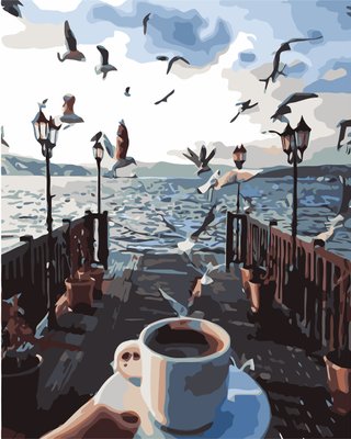 Картина за номерами Натюрморт чашка кави Origami 40*50 см LW1257 LW1257 фото