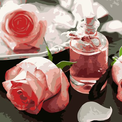 Картина за номерами Strateg Баночка трояндової води 40х40 см (SK019) SK019 фото