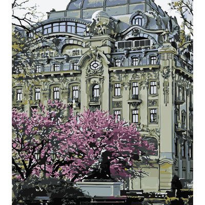 Картина за номерами Готель на Дерибасівській з лаком та рівнем розміром 40х50 см Strateg (SY6564) SY6564 фото