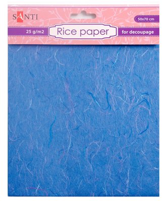 Рисовая бумага голубая 50*70 см код: 952717 952717 фото