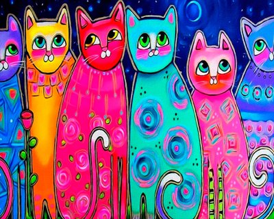 Алмазна мозаїка Art cats 40*50см на підрамнику Santi (954451) 954451 фото