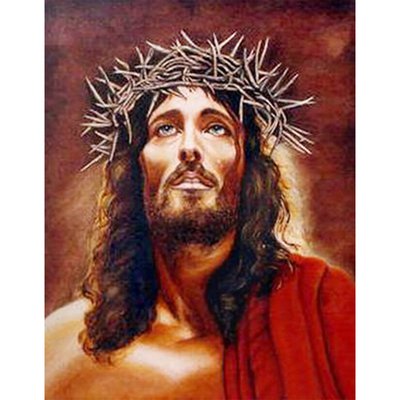 Алмазна мозаїка Ісус із терновою короною без підрамника розміром 40х50 см Strateg (JSFH85895) JSFH85895 фото