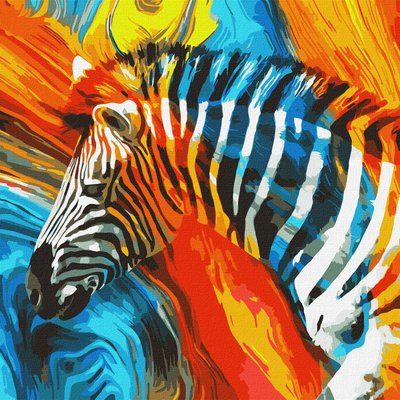 Картина за номерами Колір Zebra 50*50 см у тепловому пакеті Ідейка Ukraine (KHO4269) KHO4269 фото