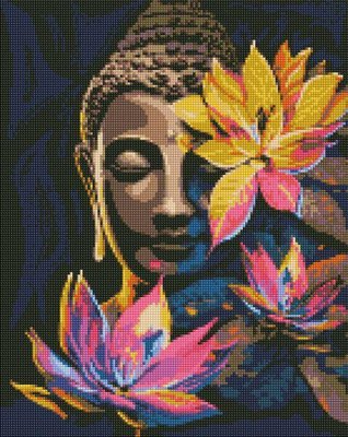 Алмазна мозаїка Будда з лотосами art_selena_ua 40х50 Ідейка (AMO7799) AMO7799 фото