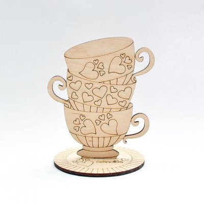 Фігурка з фанери - Tea Time "Чашка з серцями" 3-092 фото