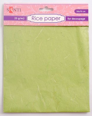 Рисовая бумага зеленая 50*70 см код: 952722 952722 фото