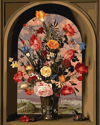 Картина за номерами Композиція з квітів ©Ambrosius Bosschaert de Oude 40х50 Ідейка (KHO2075) KHO2075 фото