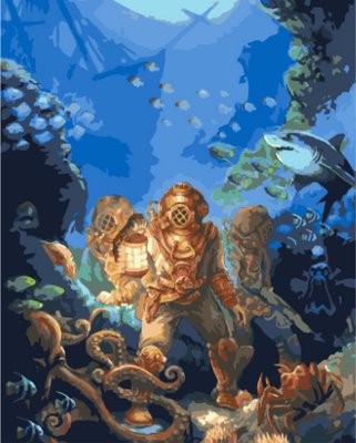 Картина за номерами Пейзаж Підводний світ Origami 40*50 см LW3043 LW3043 фото