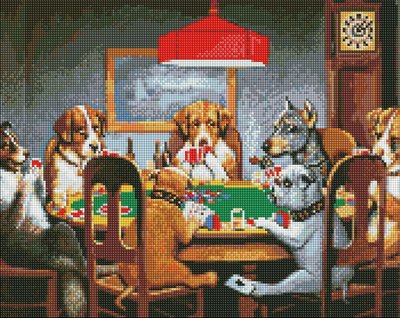 Алмазна мозаїка Собаки грають в покер ©Кассіус Кулідж 40х50 Идейка (AMO7509) AMO7509 фото