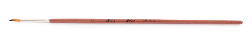 Пензлик худож. синтетика Santi Studio коротка ручка кругла №2. код: 310547 310547 фото