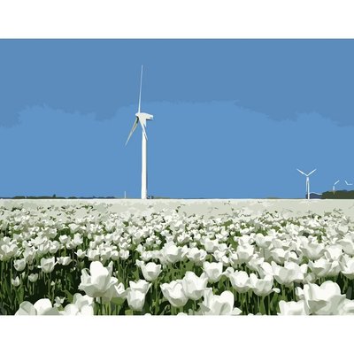 Картина за номерами Вітрильник у полі квітів 40х50 см Strateg (DY089) DY089 фото