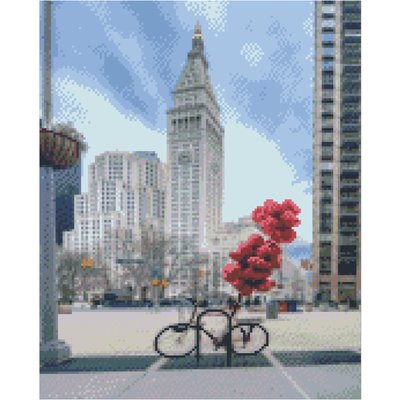 Алмазна картина Припаркований велосипед із кульками розміром 40х50 см Strateg FA40845 FA40845 фото