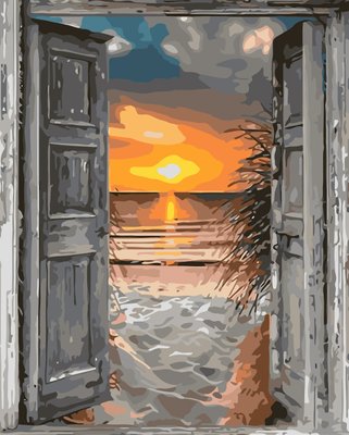 Картина за номерами Origami Двері в морський захід LW 3071 40*50 виробництво Україна LW3071 фото