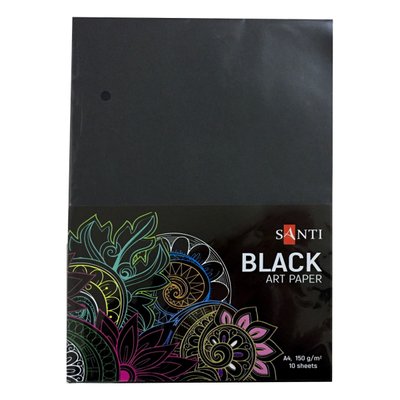 Бумага для рисования черная 10 листов 150 г/м2 А4. код: 741151 741151 фото