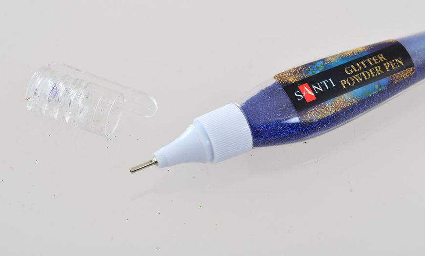 Ручка Santi з розсипним глітером блакитний 10г. код: 411743 411743 фото