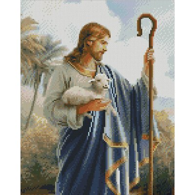 Алмазна мозаїка Ісус з ягням 30х40 см Strateg (KB005) KB005 фото