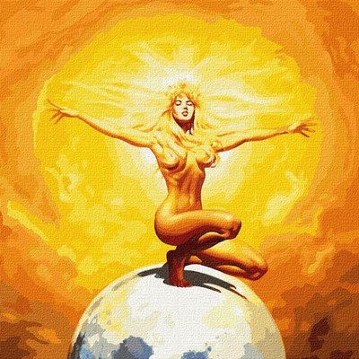 Картина за номерами Хозяйка сонця з металевими фарбами 50х50 Ідейка (KHO9543) KHO9543 фото