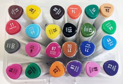 Набор скетч-маркеров 24 шт. для рисования двусторонних Aihao sketchmarker код: PM514-24 AH-PM514-24 фото