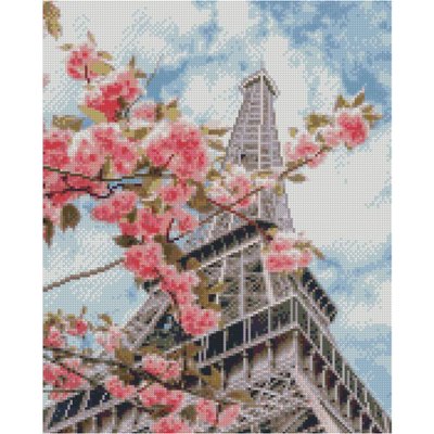 Алмазна картина Цвітіння сакури у Парижі розміром 40х50 см Strateg FA40905 FA40905 фото