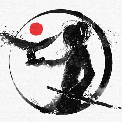 Картина по номерам Дочь самурая 40х40 Идейка (KHO5057) KHO5057 фото