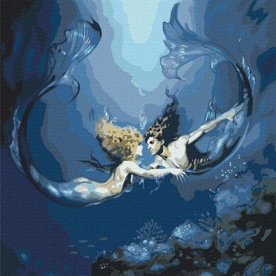 Картина за номерами Підводне кохання з металевими фарбами 50х50 Ідейка (KHO9526) KHO9526 фото