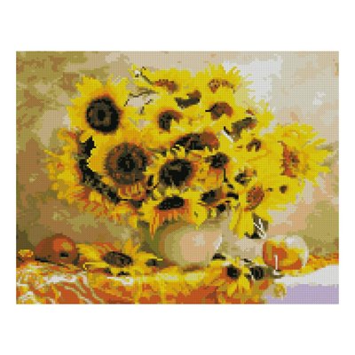 Алмазна мозаїка Квіти соняшника у вазі 40х50 см Strateg FA40110 FA40110 фото