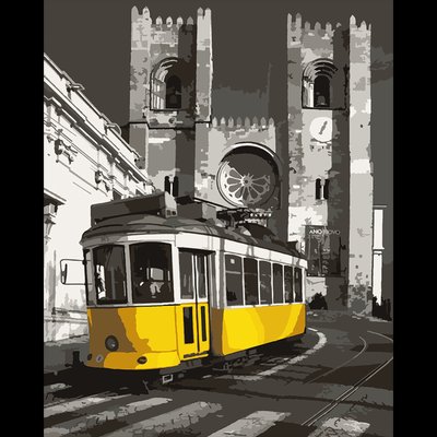 Картина за номерами Жовтий трамвай 40*50 см SANTI (954482) 954482 фото