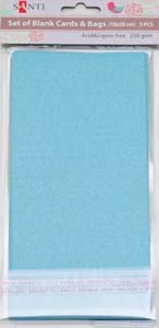 Набор голубых перламутровых заготовок для открыток 10см*20см 250г/м2 5шт. код: 952264 952264 фото