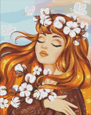 Алмазна мозаїка Патріотична Вогняна ніжність бавовни ©krizhanskaya 40х50 Идейка (AMO7535) AMO7535 фото
