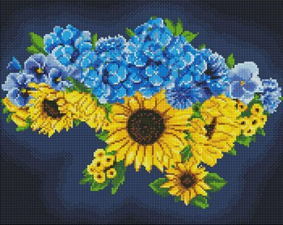 Алмазна мозаїка Квітуча Україна Mariia Davydova 40х50 Ідейка (AMO7874) AMO7874 фото