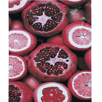 Картина за номерами Гранат та грейпфрут з лаком та рівнем розміром 40х50 см Strateg (SY6846) SY6846 фото