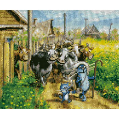 Алмазна мозаїка Веселі пастушки 30х40 см Strateg (HX090) HX090 фото