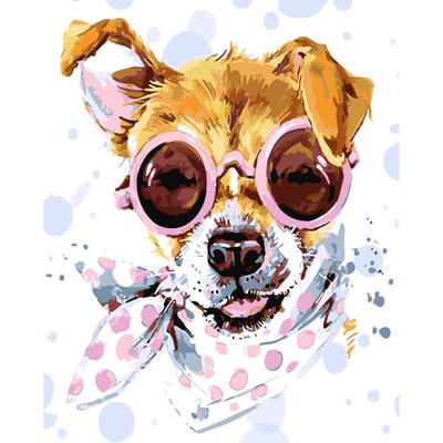 Картина за номерами Собака в окулярах розміром 30х40 см Strateg (SS-6423) SS-6423 фото