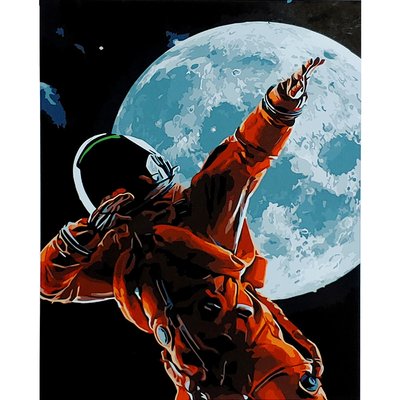 Картина за номерами Крутий космонавт з лаком та рівнем розміром 40х50 см Strateg (SY6779) SY6779 фото