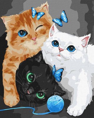 Картина за номерами Пухнасті кошенятка ©Kira Corporal Ідейка 40х50 (KHO4370) KHO4370 фото