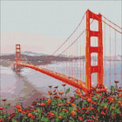 Алмазная мозаика на подрамнике Утренний Сан-Франциско 50х50 (AMO7177) AMO7177 фото