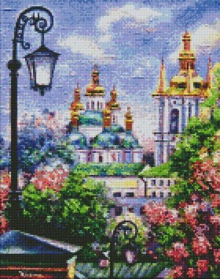 Алмазна мозаїка Київ золотоверхий навесні ©Kateryna Lisova 40х50 Идейка (AMO7245) AMO7245 фото