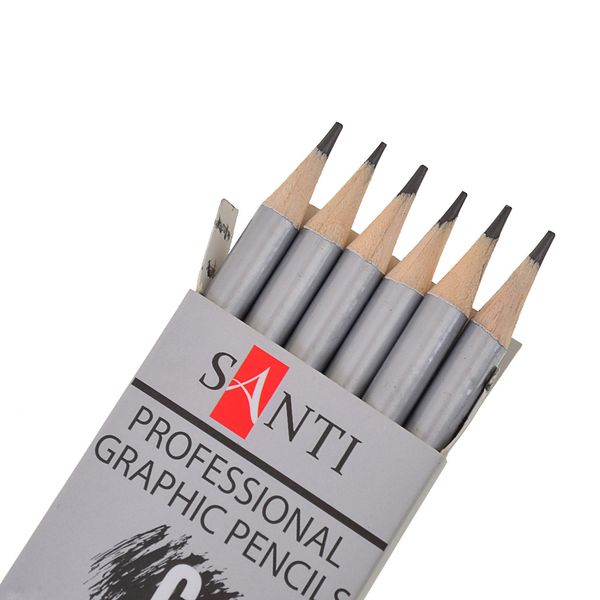 Набір чернографитных олівців Santi Highly Pro 6 шт. код: 742382 742382 фото