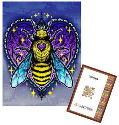 Алмазная мозаика неоновая Золотая пчела 30*40см без подрамника 42*6 5*4см + РАМКА (AG0001/A) AG0001/A фото
